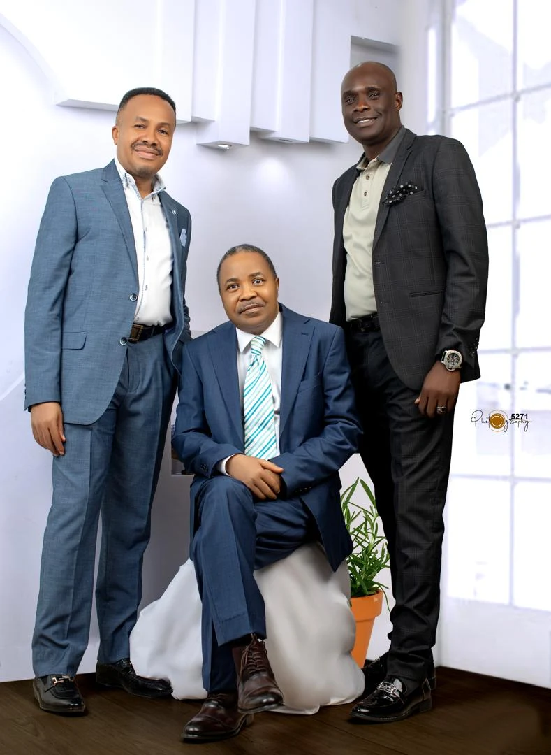 Reverend Dr. Adamson Aromaegbe with Pastor Chinedu Osonma and Pastor Nnamdi Echezona.